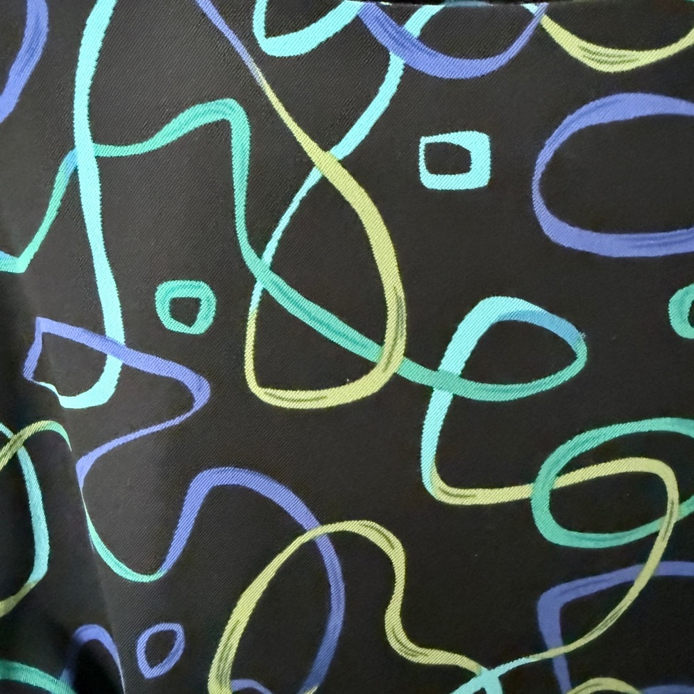 Danny & Nicole Black and Blue Abstract Midi Dress - Picture 3 of 4